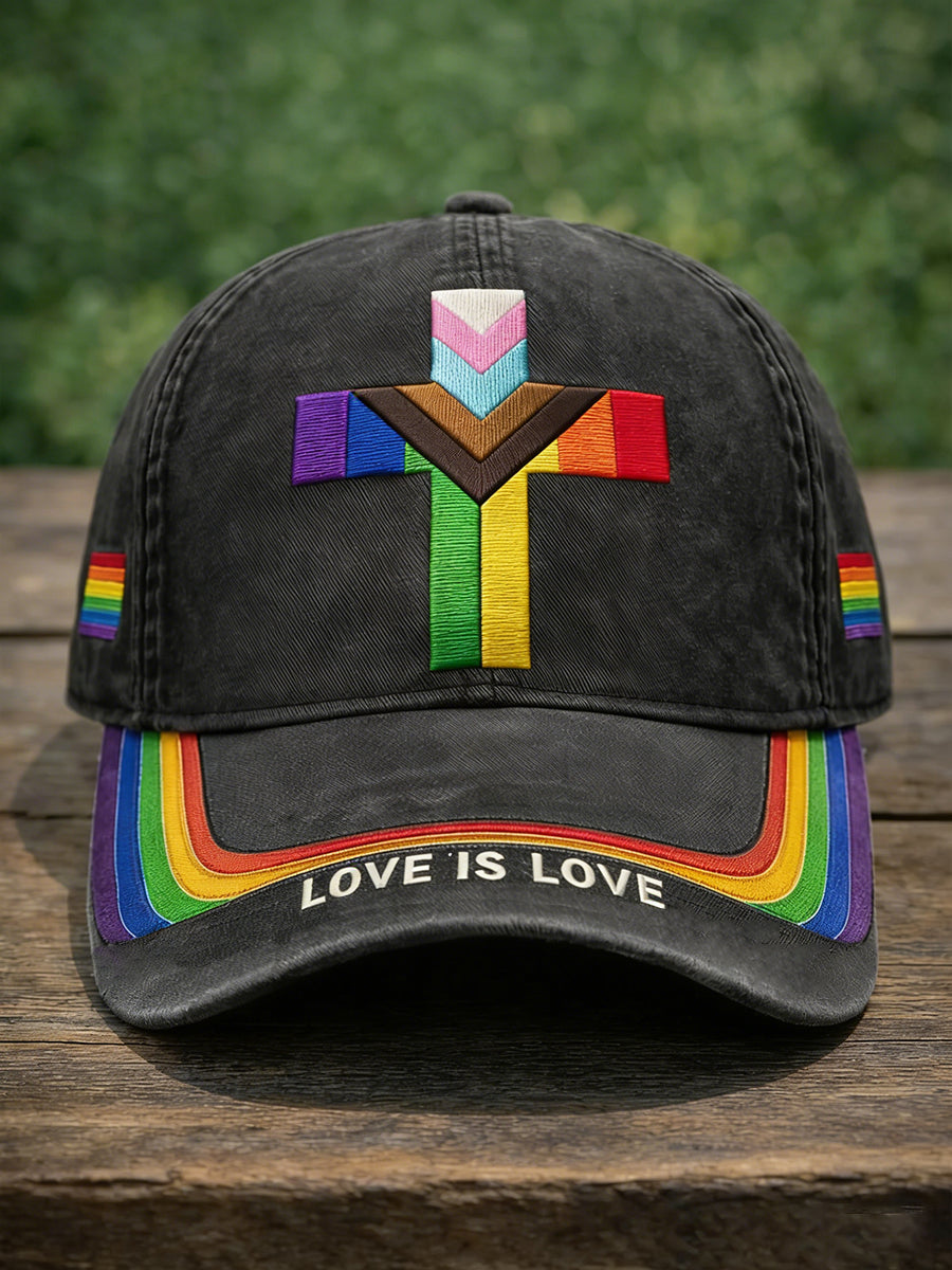 Chapeau unisexe à imprimé d'art du mois de la fierté arc-en-ciel