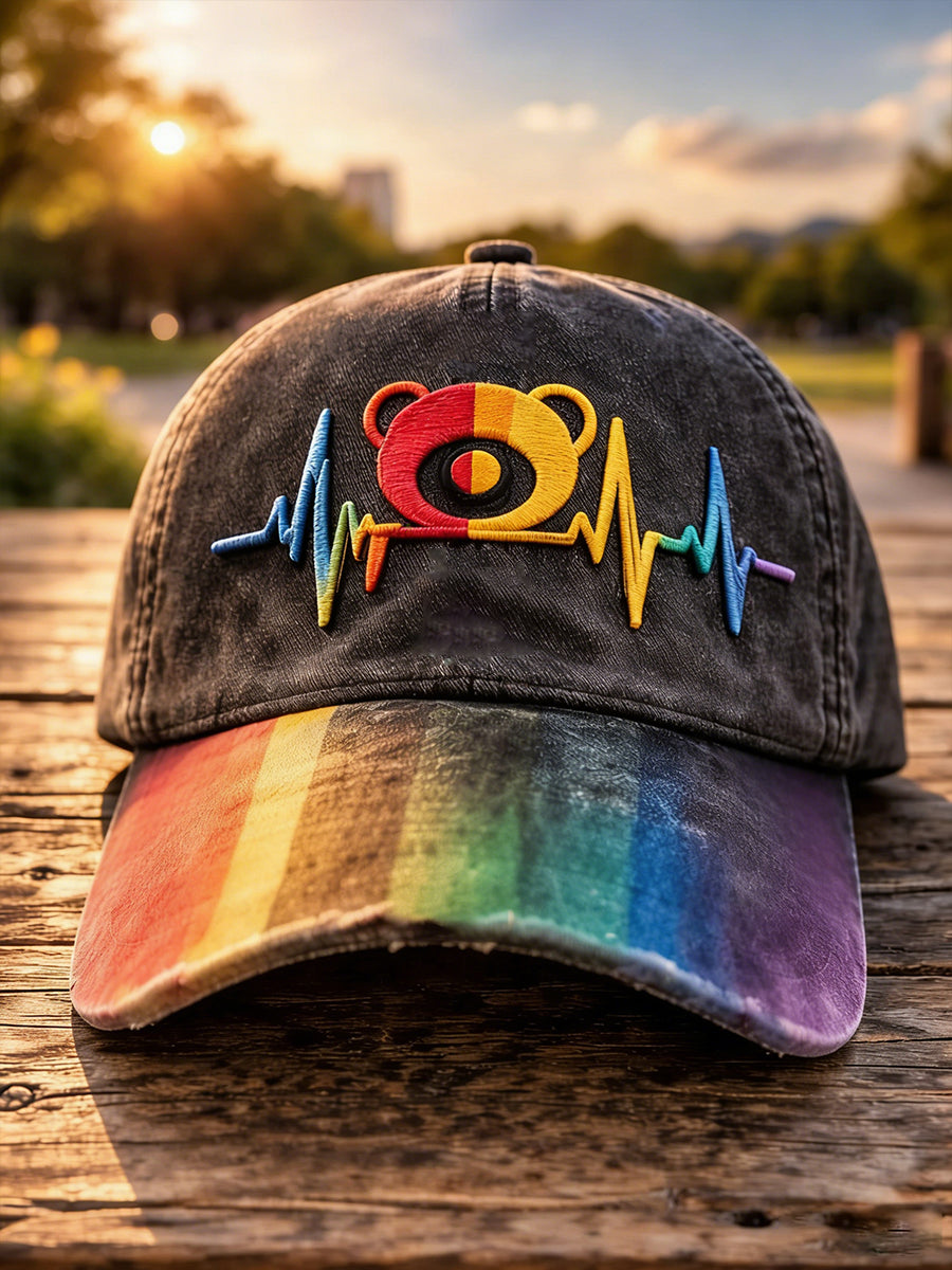 Chapeau imprimé d'art arc-en-ciel du mois de la fierté, unisexe