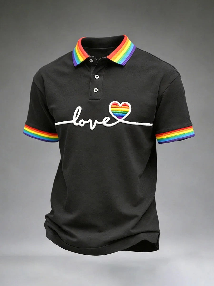 Chemise à manches courtes imprimée pour le Mois de la fierté masculine