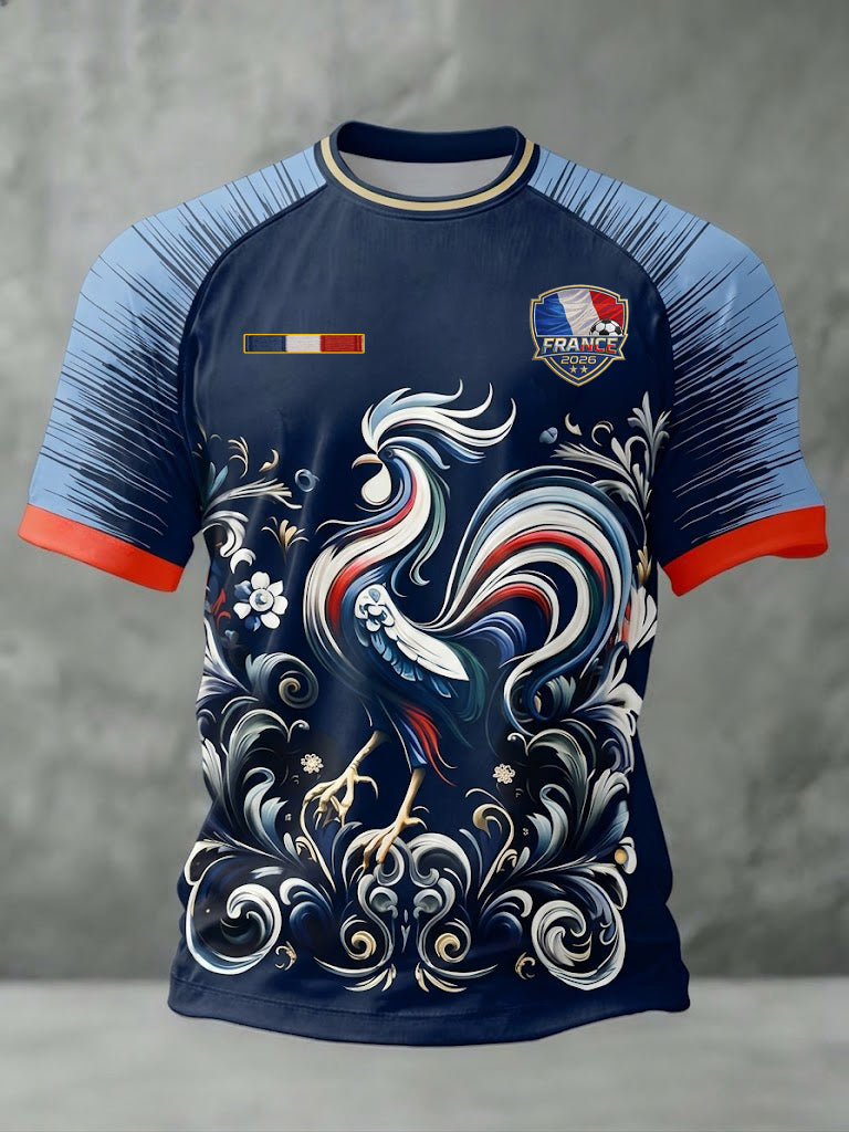 T-shirt imprimé football français pour hommes