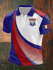 Chemise imprimée de football française pour hommes