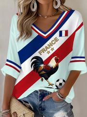 T-shirt gaufre France Football pour femmes