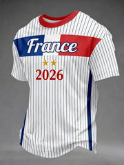 T-shirt imprimé football français pour hommes