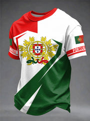 T-shirt imprimé portugais de football pour hommes