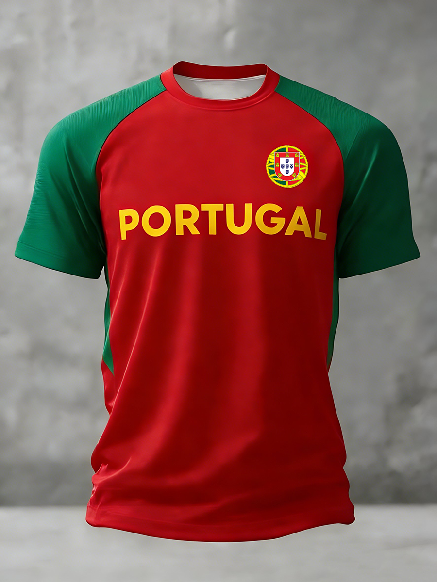 T-shirt à manches courtes Portugal Football pour homme