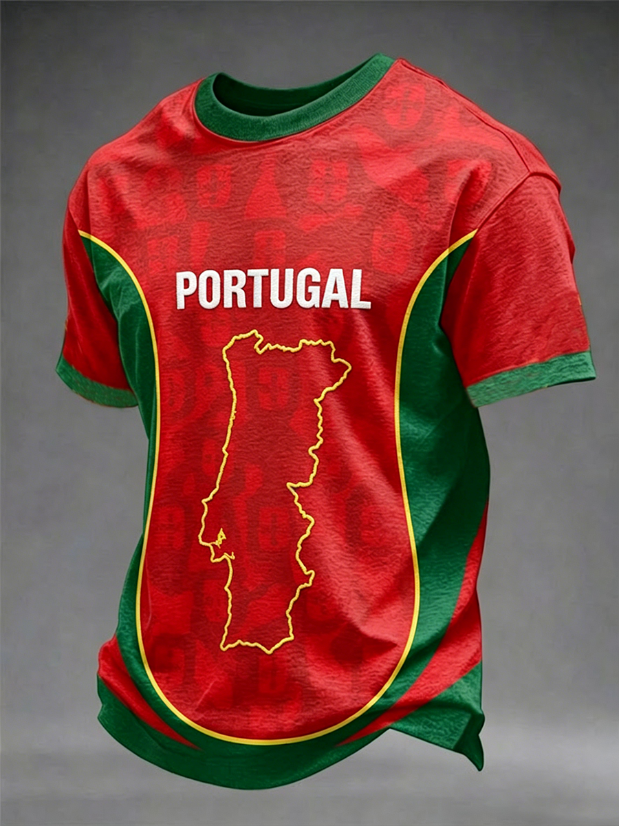 T-shirt à manches courtes de football du Portugal pour hommes