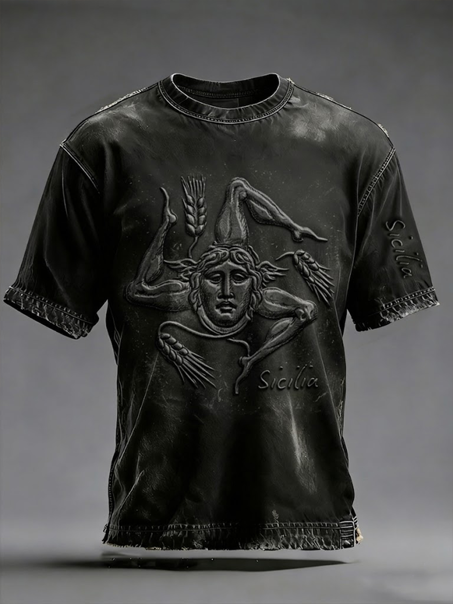 T-shirt à manches courtes Sicile Trinacrie pour hommes
