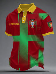 Haut décontracté pour hommes avec imprimé de football portugais