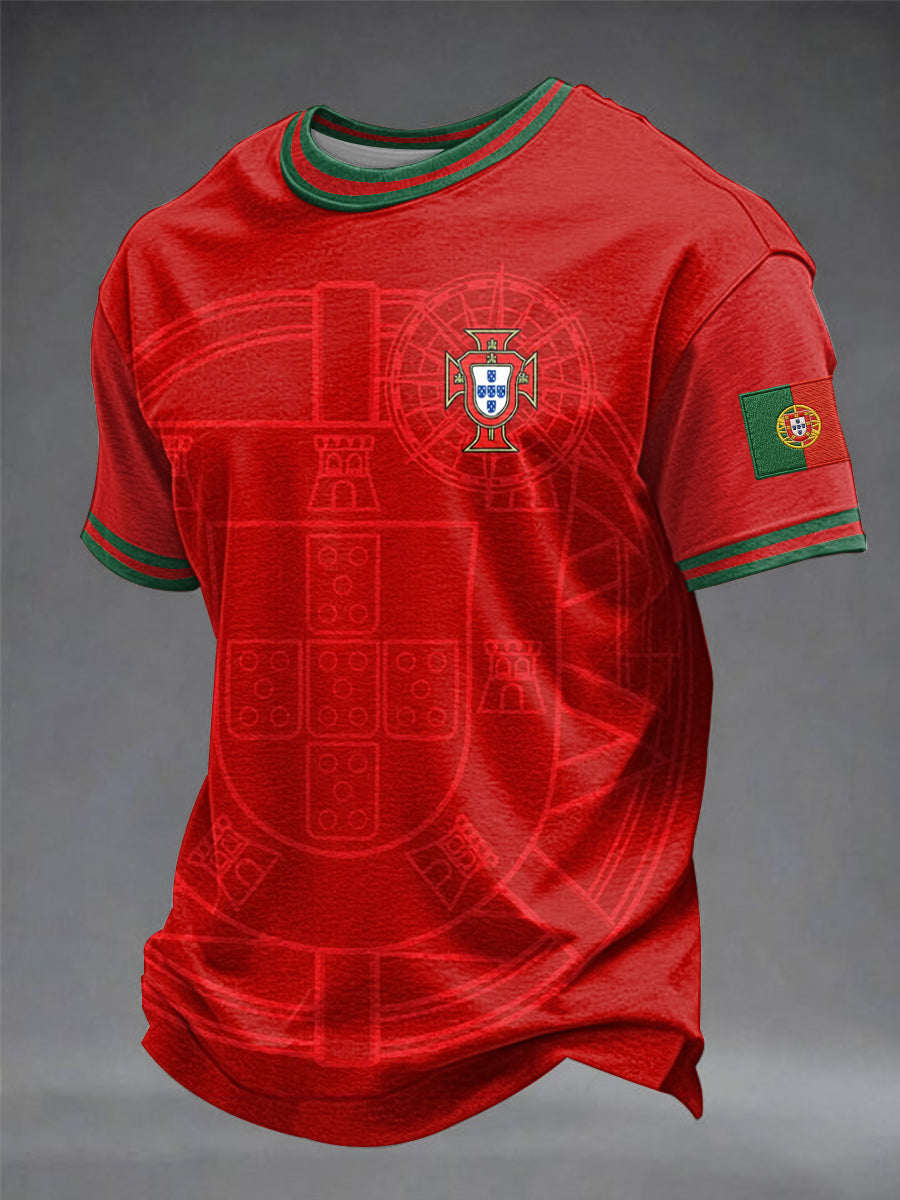 T-shirt imprimé football portugais pour hommes