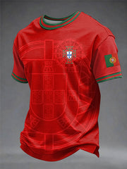 T-shirt imprimé football portugais pour hommes