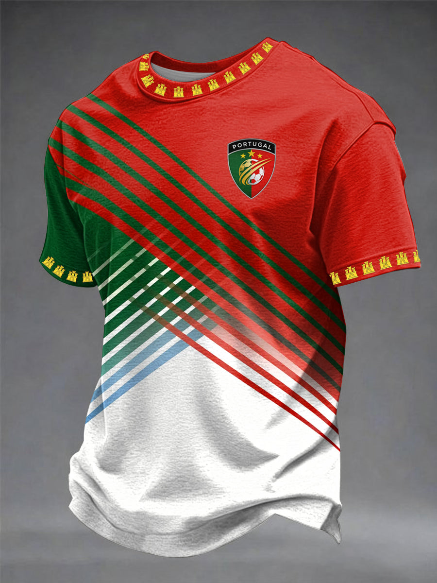 T-shirt imprimé du football portugais des hommes