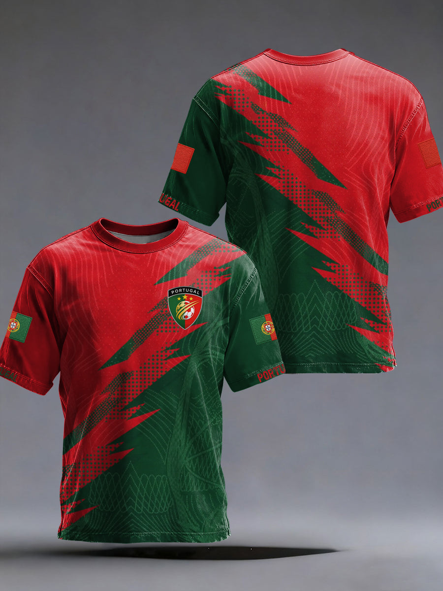 T-shirt imprimé football portugais pour hommes