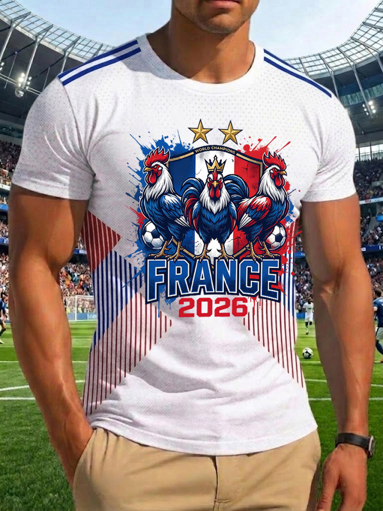 T-shirt imprimé France Football pour hommes