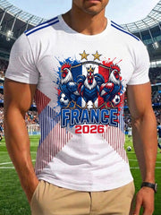 T-shirt imprimé France Football pour hommes