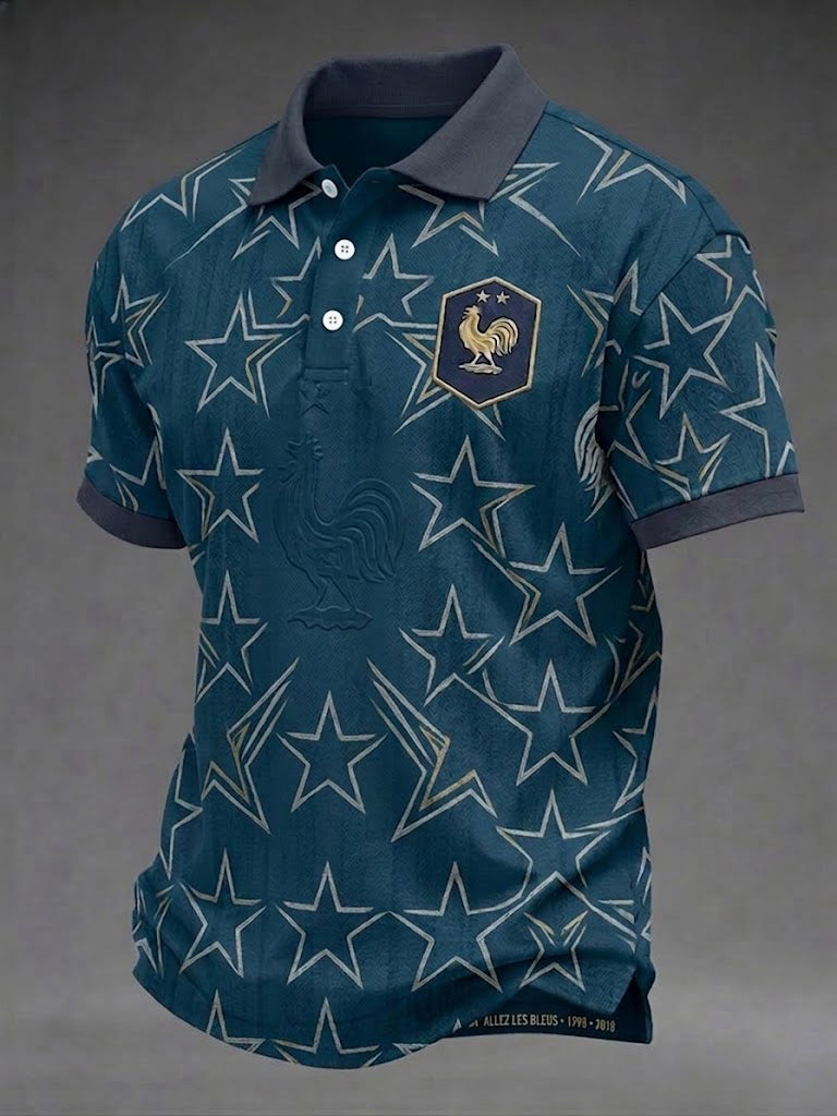 Chemise pour hommes avec imprimé football français