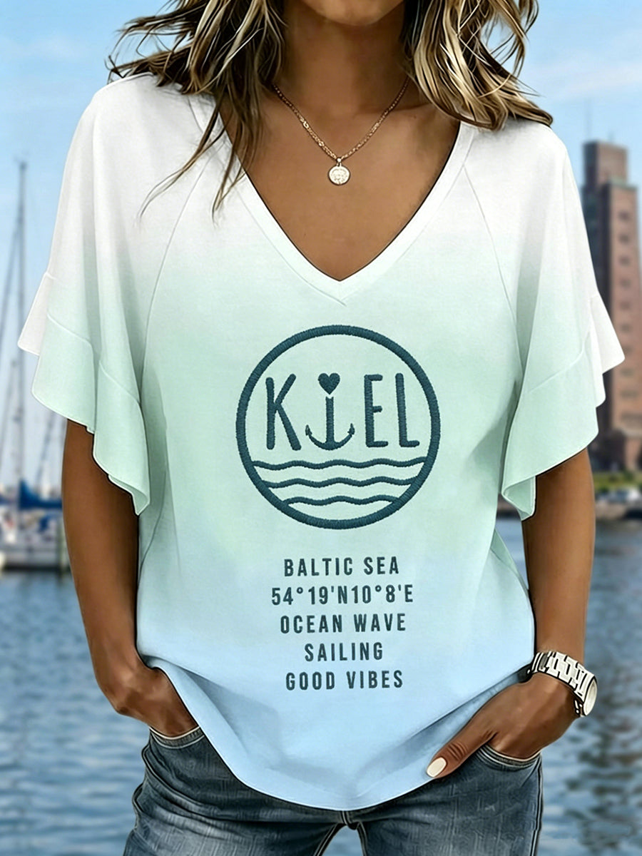T-shirt décontracté imprimé Femme Kieler Woche