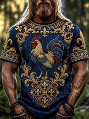 T-shirt à manches courtes pour hommes France Coq Gaulois