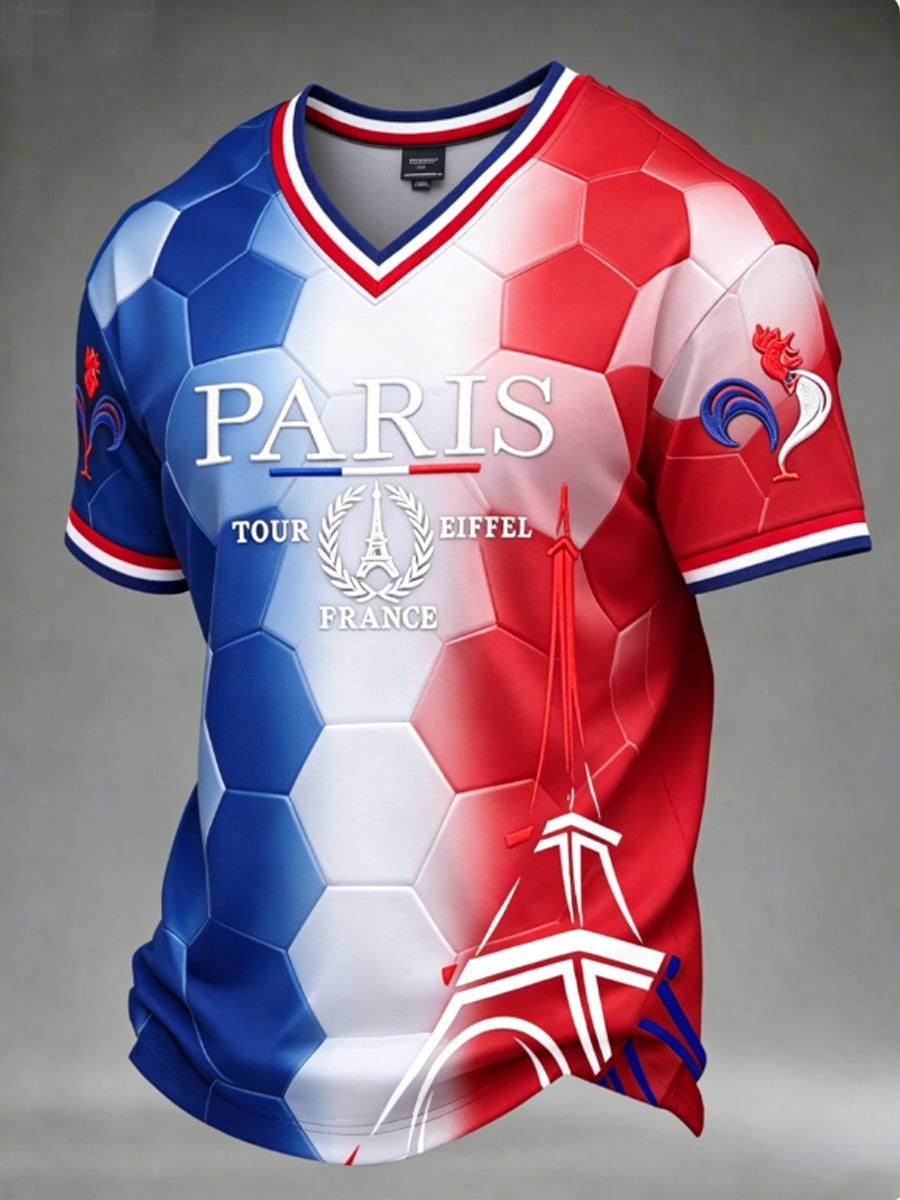 T-shirt à col en V pour hommes