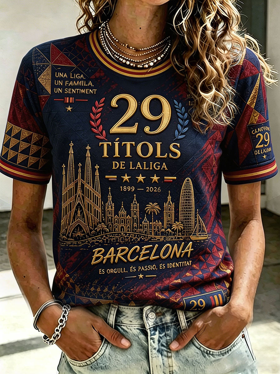 T-shirt imprimé pour femmes Espagne Orgull , dédié aux amoureux du football