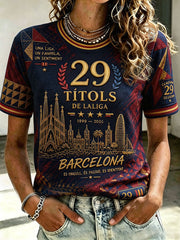 T-shirt imprimé pour femmes Espagne Orgull , dédié aux amoureux du football