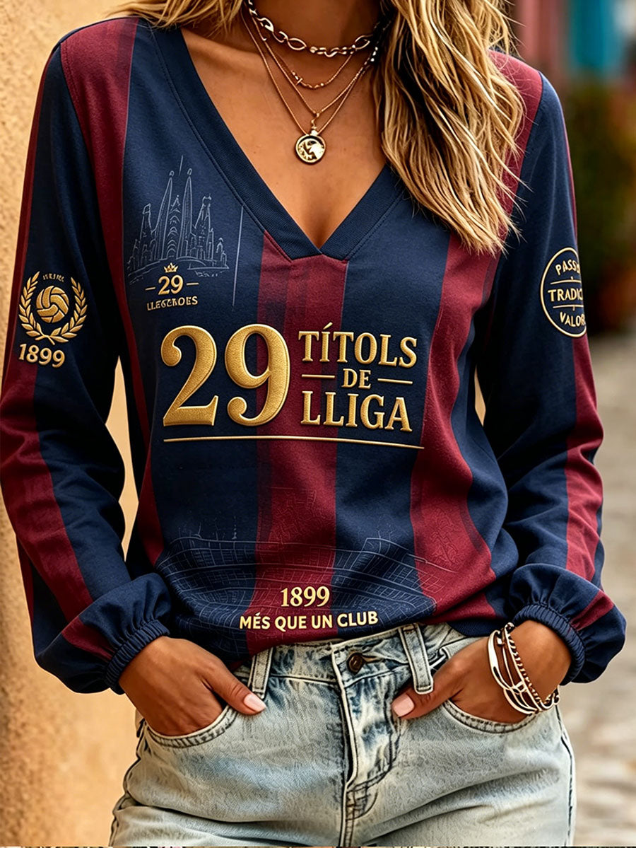 T-shirt en lin imprimé 29 légendes pour les amoureuses du football espagnol