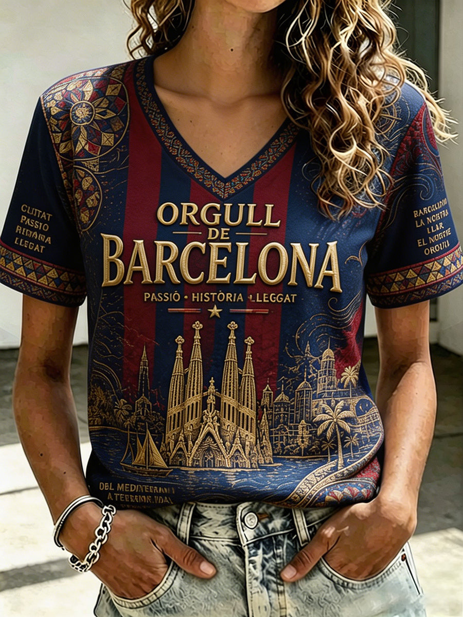 T-shirt imprimé Barcelona Football Lover pour femmes