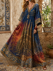 Robe en lin à imprimé floral Barcelona Femme