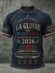 T-shirt homme La Gloire en Bleu Rouge à imprimé footballistique