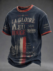 T-shirt homme La Gloire en Bleu Rouge à imprimé footballistique