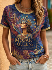 T-shirt pour femme imprimé Barcelone, Europe, Reine