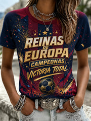 T-Shirt Retro Soccer Champion Femme