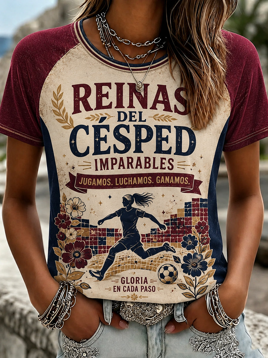 T-shirt rétro de championne de football pour femmes