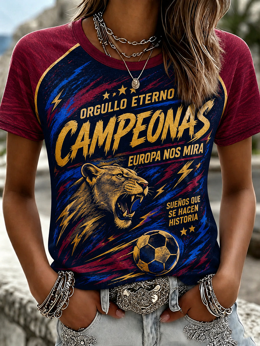 T-shirt rétro de championne de football pour femmes
