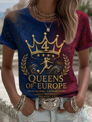 T-shirt pour femme imprimé Barcelone, Europe, Reine