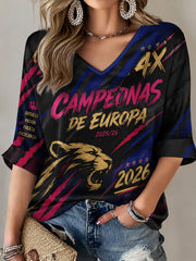 T-shirt rétro de championne de football pour femmes
