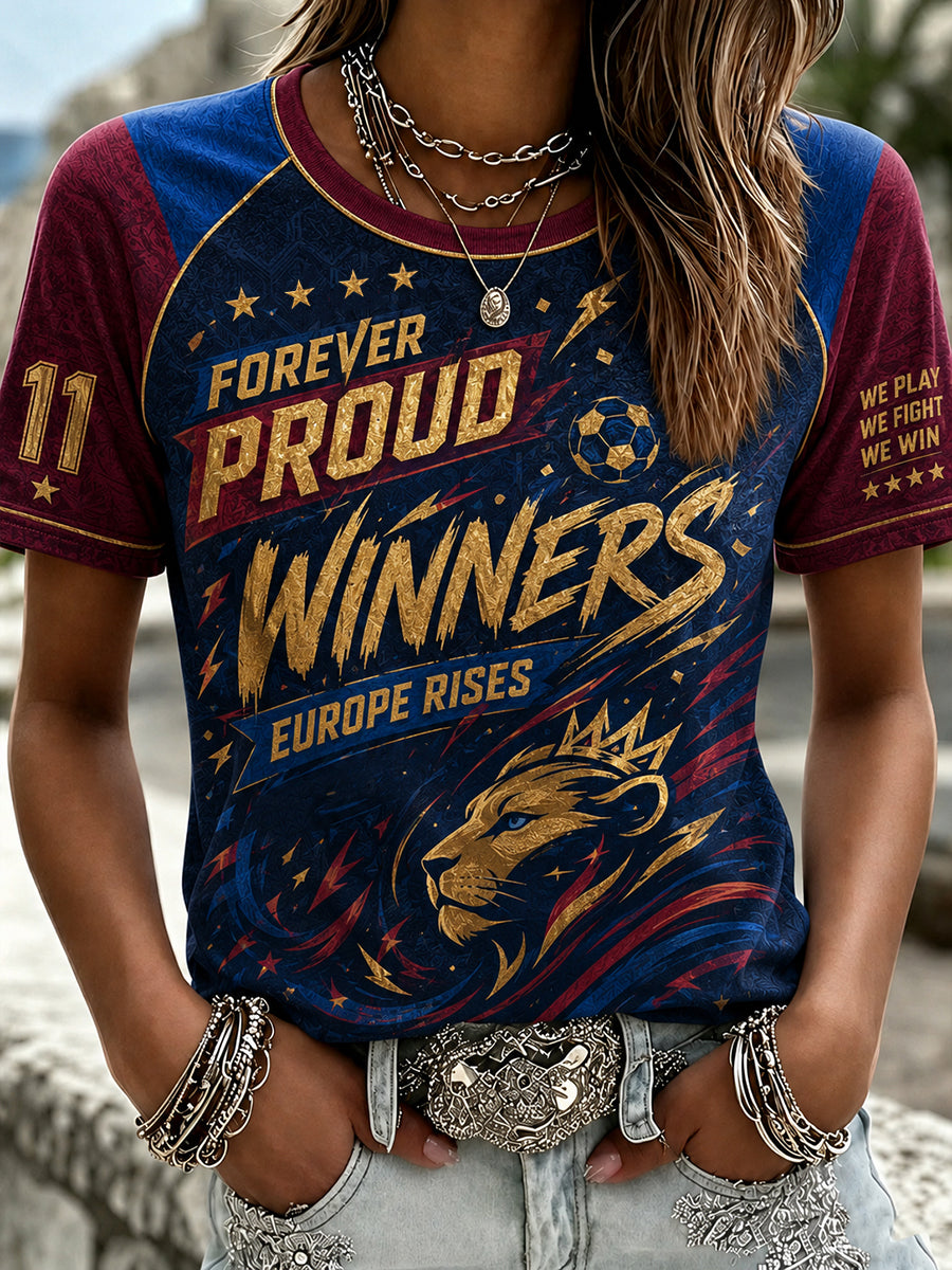 T-shirt rétro de championne de football pour femmes
