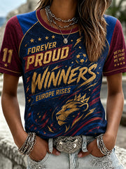 T-shirt rétro de championne de football pour femmes