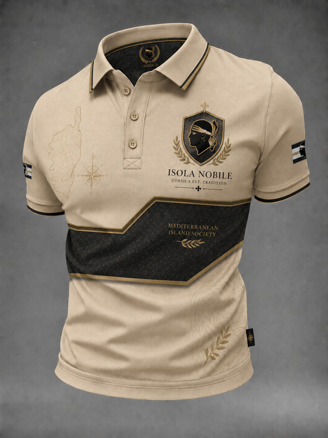 Chemise pour homme à imprimé du drapeau de la Corse