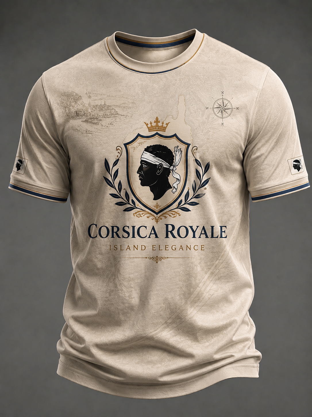 T-shirt pour homme imprimé du drapeau de la Corse