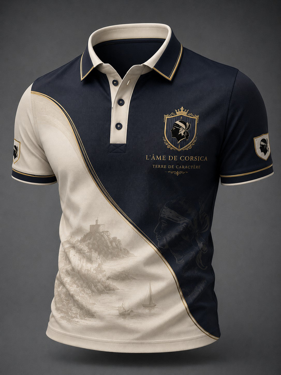 Chemise pour homme à imprimé du drapeau de la Corse