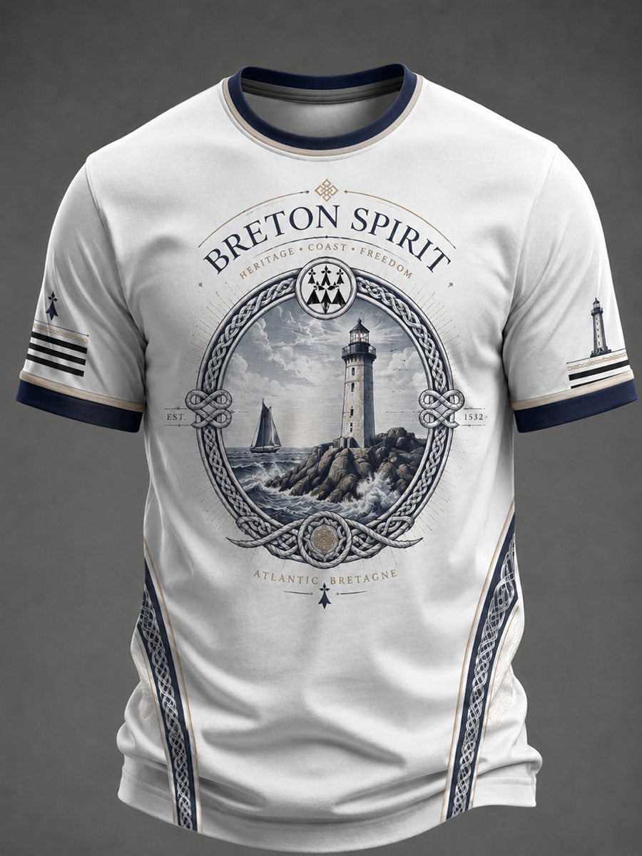 T-shirt pour hommes imprimé celtique de Bretagne, France