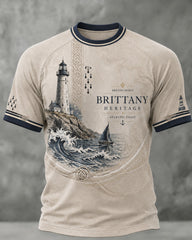 T-shirt pour hommes imprimé celtique de Bretagne, France