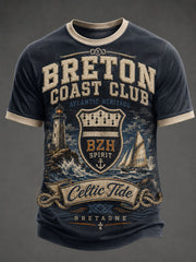 T-shirt pour hommes imprimé celtique de Bretagne, France