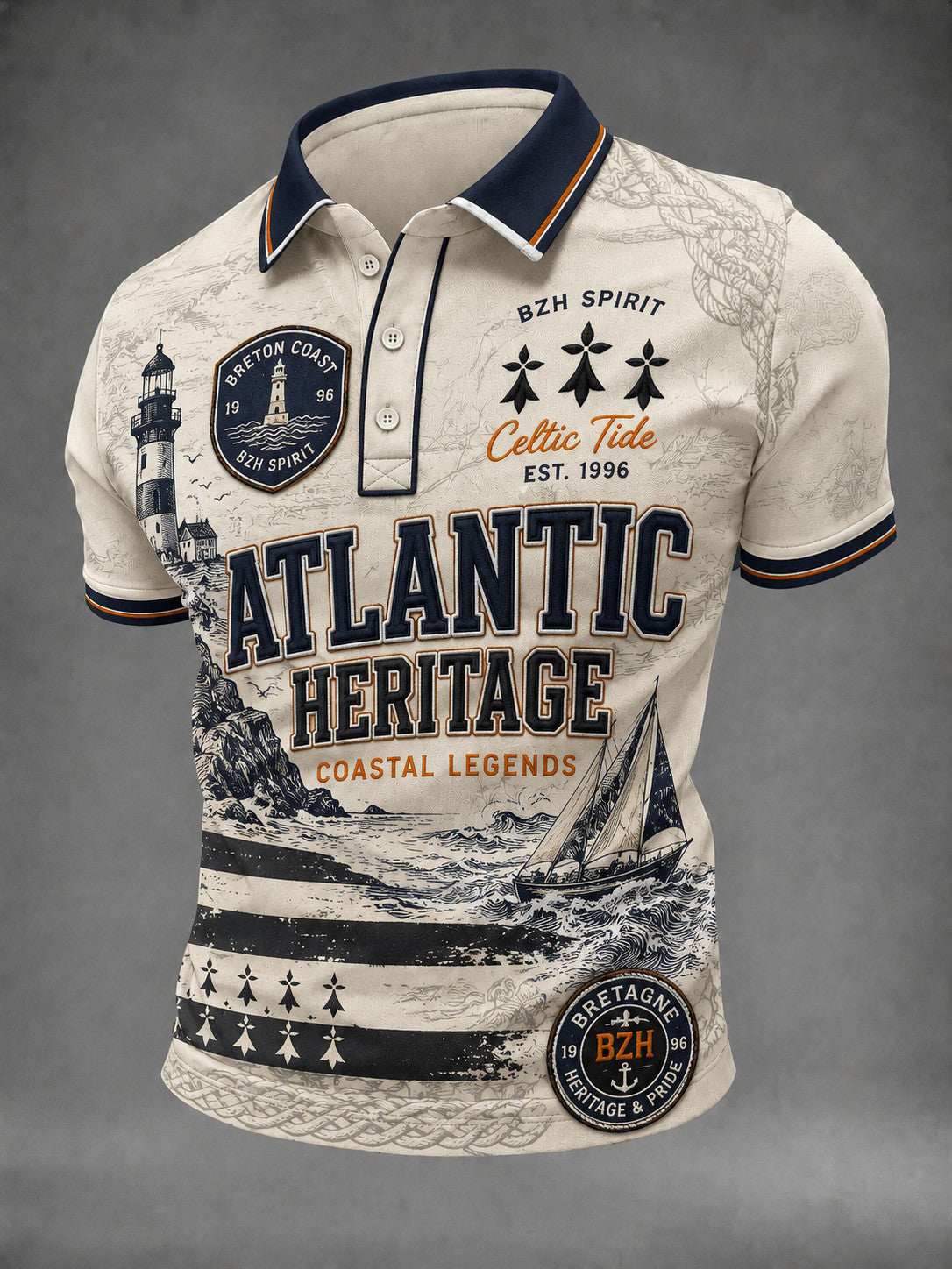 Chemise pour homme imprimée celtique de Bretagne, France