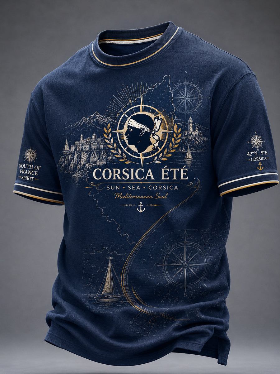T-shirt pour homme imprimé du drapeau de la Corse