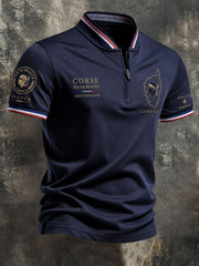 T-shirt manches courtes à fermeture Éclair pour homme, modèle Corse