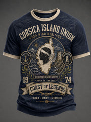 T-shirt pour homme imprimé du drapeau de la Corse