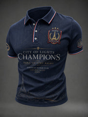 Chemise imprimée pour hommes sur le championnat de football de Paris