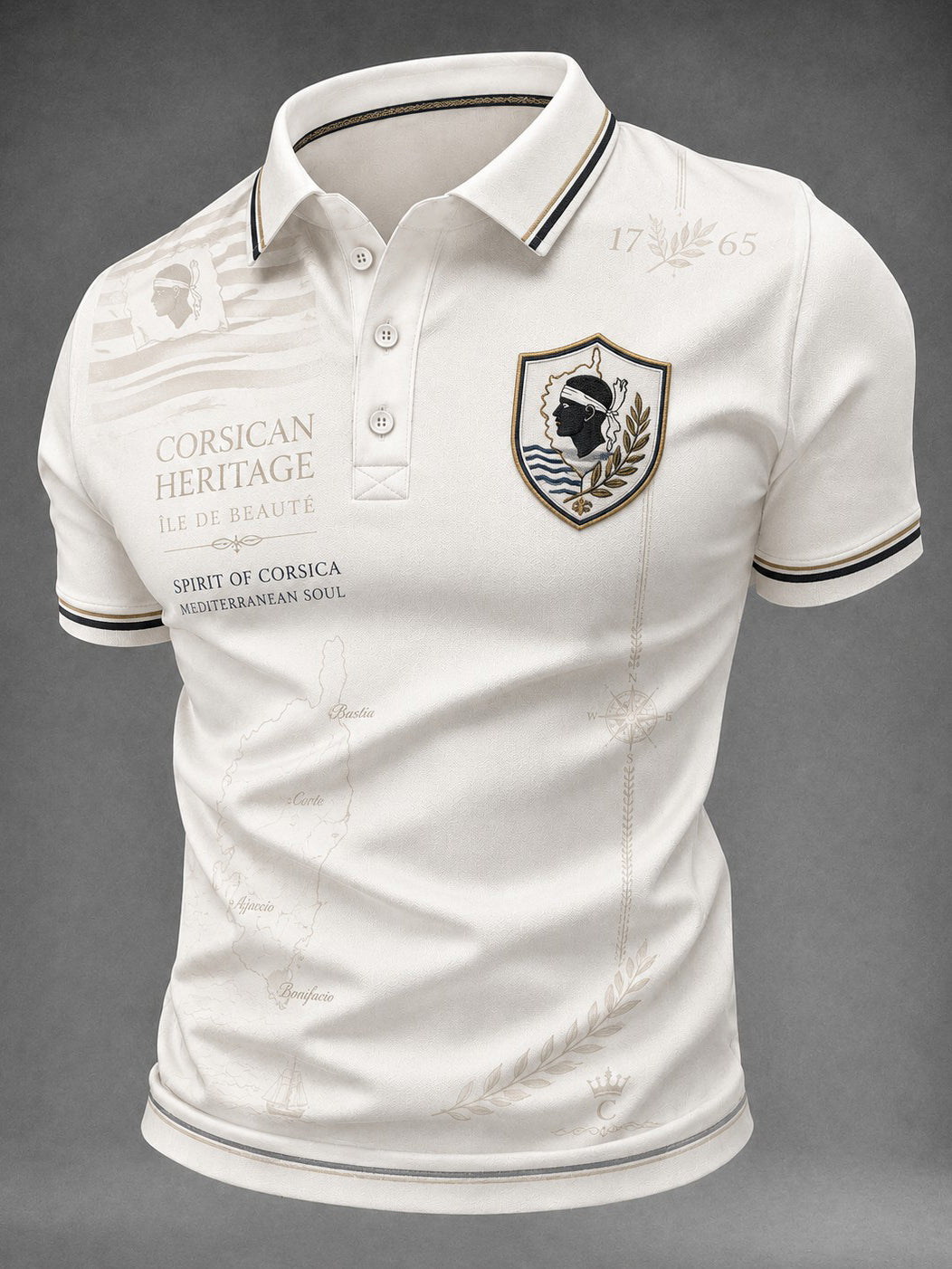 Chemise pour homme à imprimé drapeau de la Corse