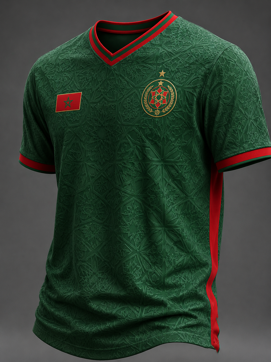 T-shirt col V imprimé MAROC pour homme